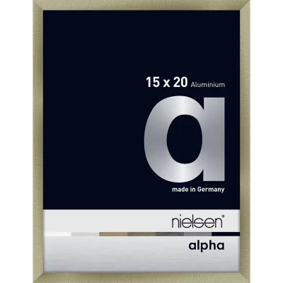 Alurahmen Alpha 15x20 cm | Brushed Edelstahl | Normalglas (2 mm)