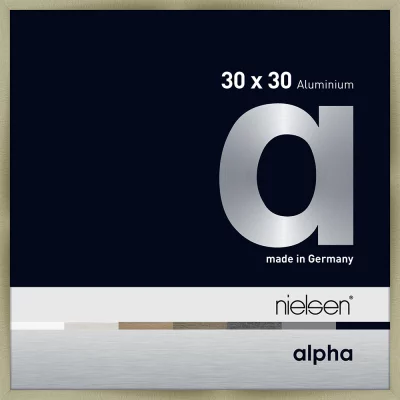 Alurahmen Alpha 30x30 cm | Brushed Edelstahl | Normalglas (2 mm)