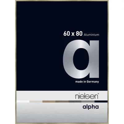 Alurahmen Alpha 60x80 cm | Brushed Edelstahl | Normalglas (2 mm)