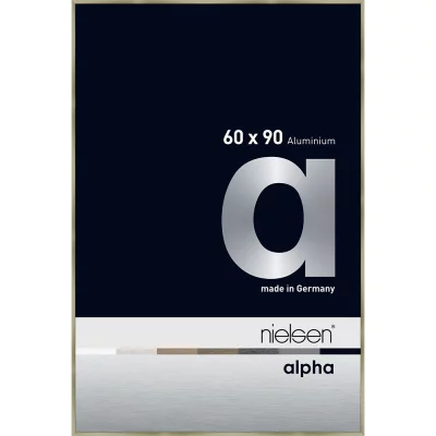Alurahmen Alpha 60x90 cm | Brushed Edelstahl | Normalglas (2 mm)
