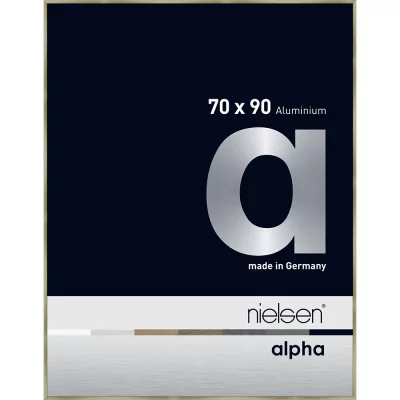 Alurahmen Alpha 70x90 cm | Brushed Edelstahl | Normalglas (2 mm)
