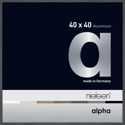 Alurahmen Alpha 40x40 cm | Dunkelgrau glanz | Normalglas (2 mm)