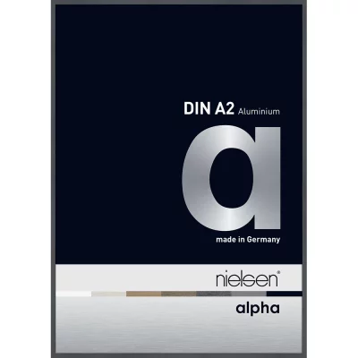 Alurahmen Alpha 42x59,4 cm (A2) | Dunkelgrau glanz | Normalglas (2 mm)