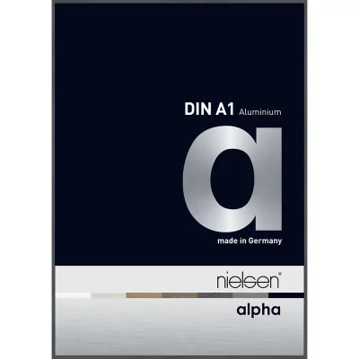 Alurahmen Alpha 59,4x84,1 cm (A1) | Dunkelgrau glanz | Normalglas (2 mm)