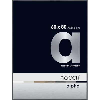 Alurahmen Alpha 60x80 cm | Dunkelgrau glanz | Normalglas (2 mm)
