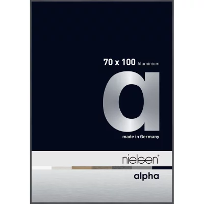 Alurahmen Alpha 70x100 cm | Dunkelgrau glanz | Normalglas (2 mm)