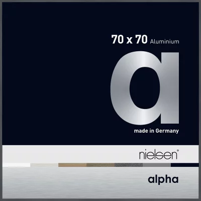 Alurahmen Alpha 70x70 cm | Dunkelgrau glanz | Normalglas (2 mm)
