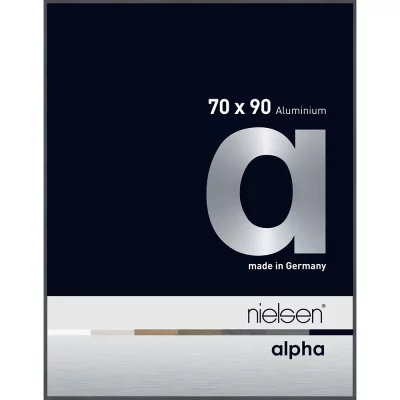 Alurahmen Alpha 70x90 cm | Dunkelgrau glanz | Normalglas (2 mm)