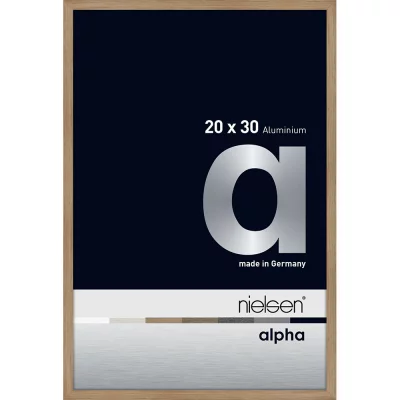Alurahmen Alpha 20x30 cm | Eiche (furnierte Oberfläche) | Normalglas (2 mm)