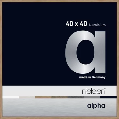 Alurahmen Alpha 40x40 cm | Eiche (furnierte Oberfläche) | Normalglas (2 mm)