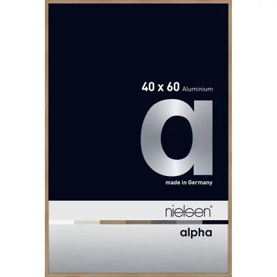 Alurahmen Alpha 40x60 cm | Eiche (furnierte Oberfläche) | Normalglas (2 mm)