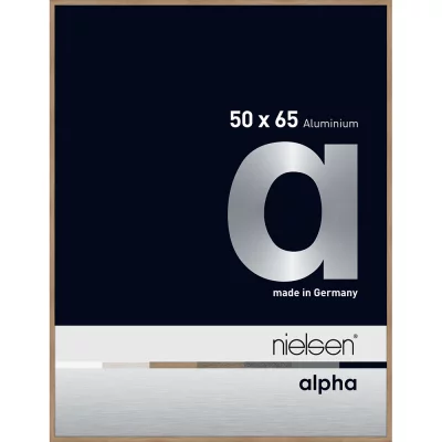 Alurahmen Alpha 50x65 cm | Eiche (furnierte Oberfläche) | Normalglas (2 mm)