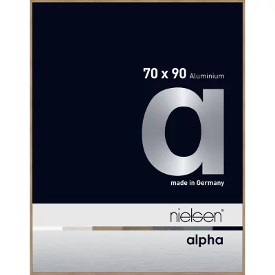 Alurahmen Alpha 70x90 cm | Eiche (furnierte Oberfläche) | Normalglas (2 mm)