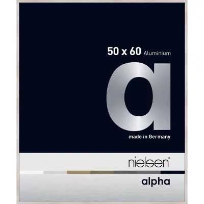 Alurahmen Alpha 50x60 cm | Eiche weiß (furnierte Oberfläche) | Normalglas (2 mm)