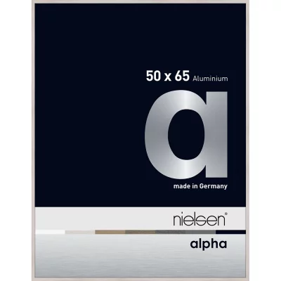 Alurahmen Alpha 50x65 cm | Eiche weiß (furnierte Oberfläche) | Normalglas (2 mm)