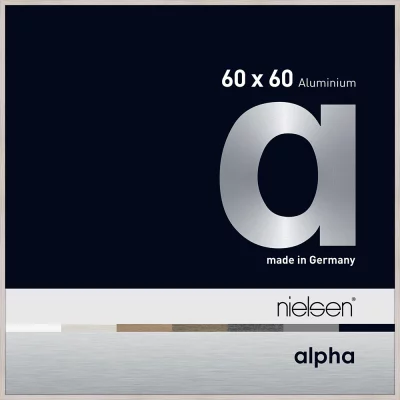 Alurahmen Alpha 60x60 cm | Eiche weiß (furnierte Oberfläche) | Normalglas (2 mm)