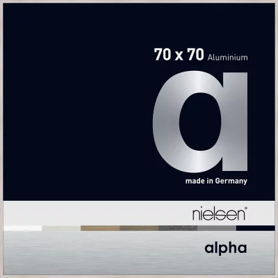 Alurahmen Alpha 70x70 cm | Eiche weiß (furnierte Oberfläche) | Normalglas (2 mm)