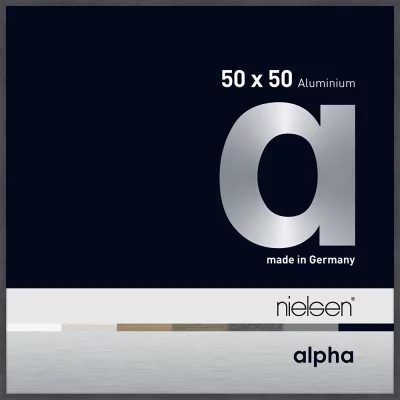 Alurahmen Alpha 50x50 cm | Grau (furnierte Oberfläche) | Normalglas (2 mm)