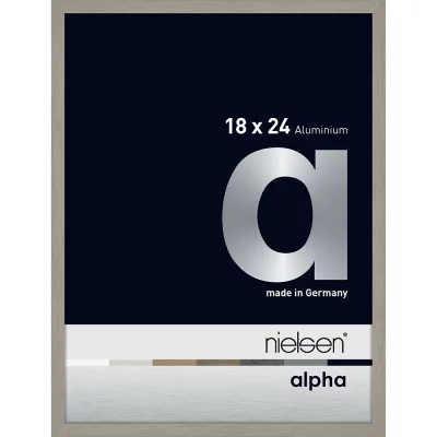 Aluminiumram Alpha 18x24 cm | ljusgrå (yta av faner) | Standardglas (2 mm)