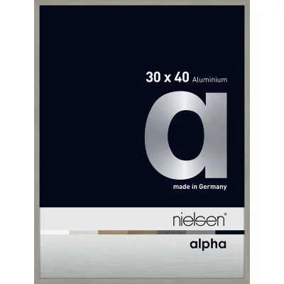 Aluminum kader Alpha 30x40 cm | lichtgrijs, fineer | museumsglas UV 70, ontspiegeld