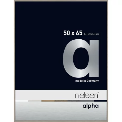 Aluminiumram Alpha 50x65 cm | ljusgrå (yta av faner) | Standardglas (2 mm)