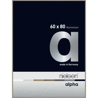 Aluminum kader Alpha 60x80 cm | lichtgrijs, fineer | normaal glas (2 mm)