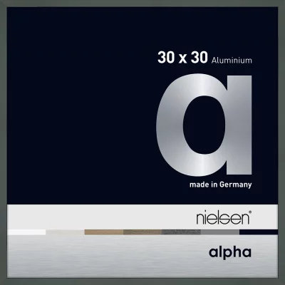 Alurahmen Alpha 30x30 cm | Platin | Normalglas (2 mm)