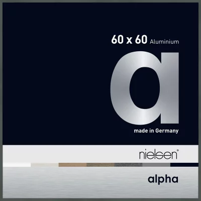 Alurahmen Alpha 60x60 cm | Platin | Normalglas (2 mm)