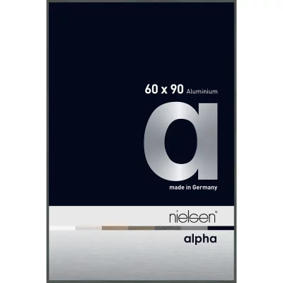 Alurahmen Alpha 60x90 cm | Platin | Normalglas (2 mm)