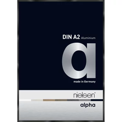 Alurahmen Alpha 42x59,4 cm (A2) | Schwarz glanz eloxiert | Normalglas (2 mm)