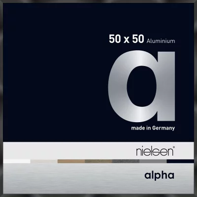 Alurahmen Alpha 50x50 cm | Schwarz glanz eloxiert | Normalglas (2 mm)