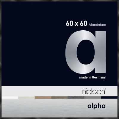 Alurahmen Alpha 60x60 cm | Schwarz glanz eloxiert | Normalglas (2 mm)