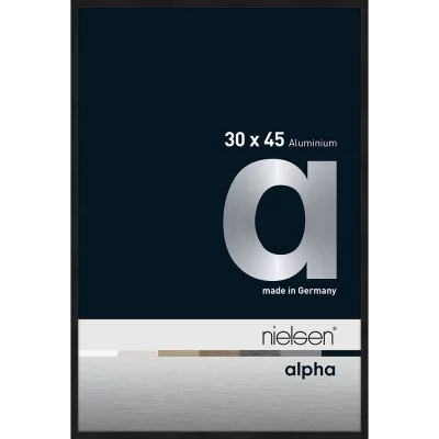 Alurahmen Alpha 30x45 cm | Schwarz matt eloxiert | Normalglas (2 mm)