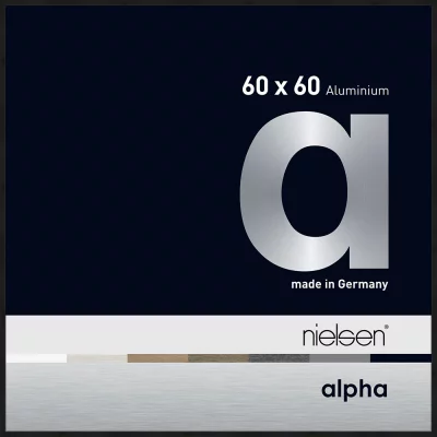 Alurahmen Alpha 60x60 cm | Schwarz matt eloxiert | Normalglas (2 mm)