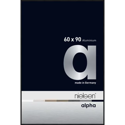 Alurahmen Alpha 60x90 cm | Schwarz matt eloxiert | Normalglas (2 mm)