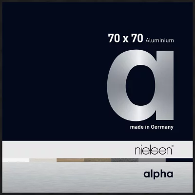 Alurahmen Alpha 70x70 cm | Schwarz matt eloxiert | Normalglas (2 mm)