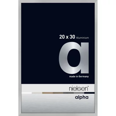 Alurahmen Alpha 20x30 cm | Silber matt | Normalglas (2 mm)