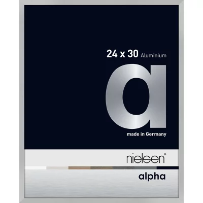 Alurahmen Alpha 24x30 cm | Silber matt | Normalglas (2 mm)