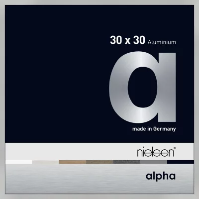 Alurahmen Alpha 30x30 cm | Silber matt | Normalglas (2 mm)