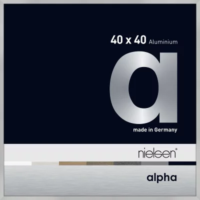 Alurahmen Alpha 40x40 cm | Silber matt | Normalglas (2 mm)