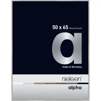 Alurahmen Alpha 50x65 cm | Silber matt | Normalglas (2 mm)