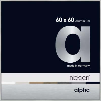 Alurahmen Alpha 60x60 cm | Silber matt | Normalglas (2 mm)