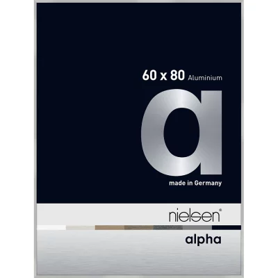 Alurahmen Alpha 60x80 cm | Silber matt | Normalglas (2 mm)