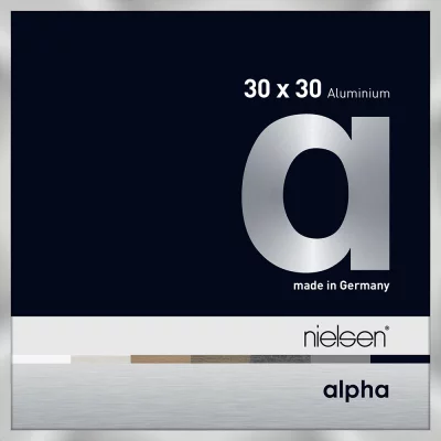 Alurahmen Alpha 30x30 cm | Silber | Normalglas (2 mm)