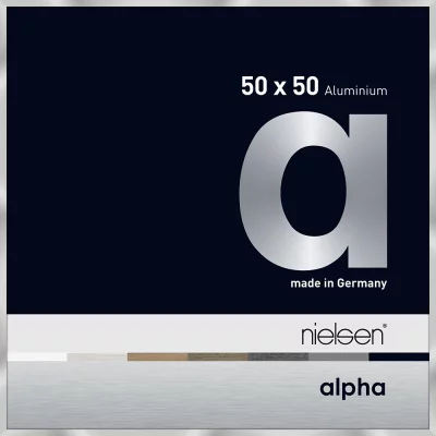 Alurahmen Alpha 50x50 cm | Silber | Normalglas (2 mm)