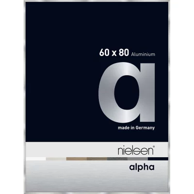 Alurahmen Alpha 60x80 cm | Silber | Normalglas (2 mm)