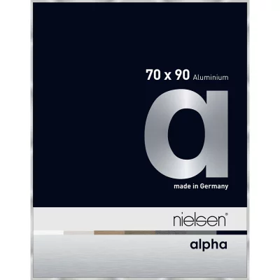 Alurahmen Alpha 70x90 cm | Silber | Normalglas (2 mm)
