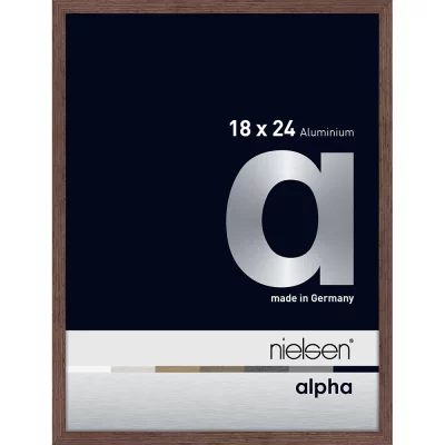 Alurahmen Alpha 18x24 cm | Wenge hell (furnierte Oberfläche) | Normalglas (2 mm)
