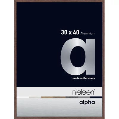 Aluminium lijst Alpha 30x40 cm | wenge, licht, fineer | museumglas UV 70, optisch ontspiegeld
