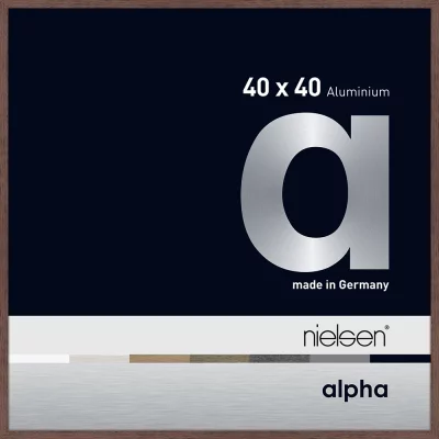 Alurahmen Alpha 40x40 cm | Wenge hell (furnierte Oberfläche) | Normalglas (2 mm)
